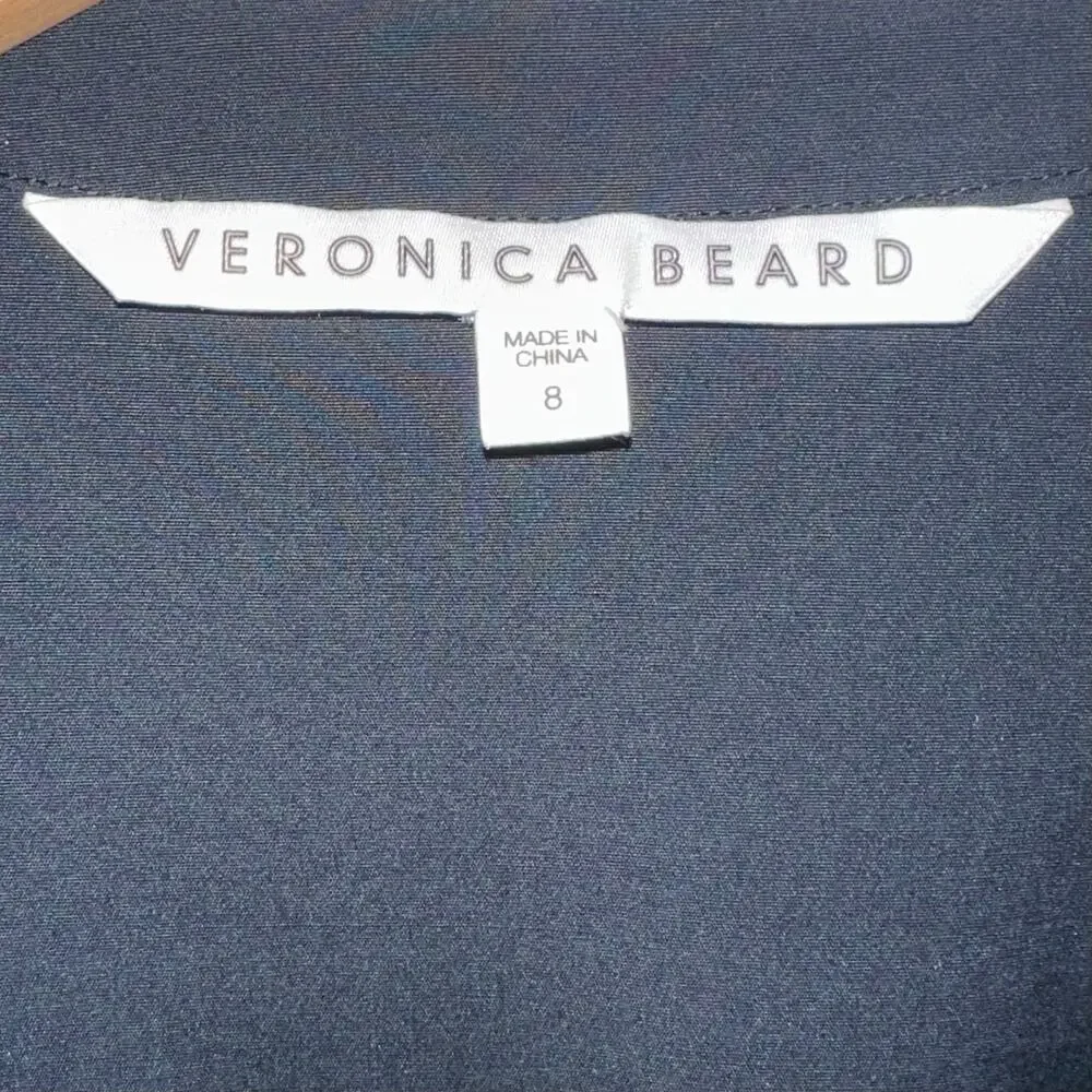 SOLD 💕Veronica Beard Atia Black Ruched Cotton Button Front Dress Size 8 - Picture 3 of 13